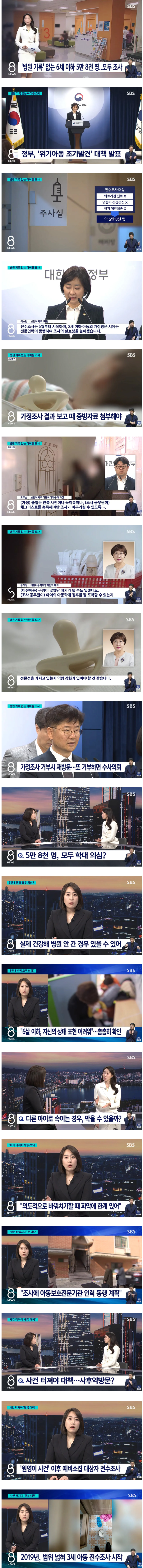 병원 기록없는 6세이하 아동 5만8000명 '전수조사'